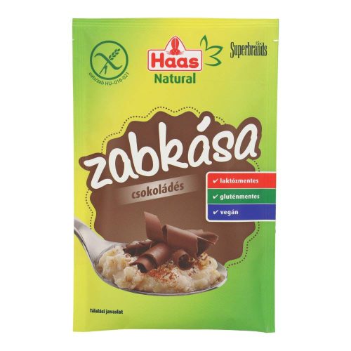 Haas natural csokoládés zabkása gluténmentes vegán