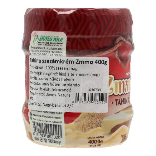 Tahina szezámkrém zmmo vegán 400g