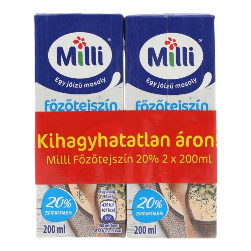 Milli főzőtejszín duopack uht 200ml