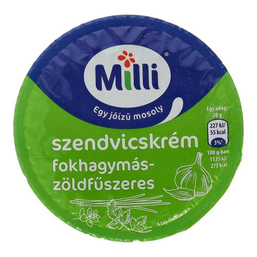 Milli szendvicskrém fokhagy-zöldfűsz 60n