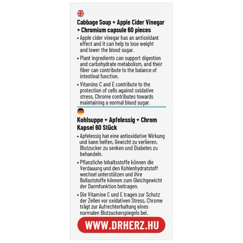 Dr Herz Káposztaleves+Almaecet+Króm kapszula 60 db 
