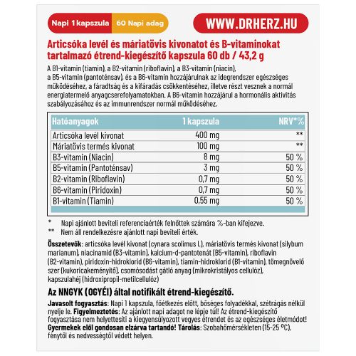 DR Herz Articsóka 400mg 60 db vegan kapszula 