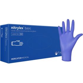   NITRYLEX BASIC A100 BLUE - nitril púdermentes kék vizsgálókesztyű XS