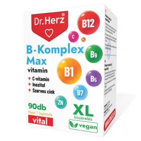   Dr. Herz B-Komplex Max+C-vitamin+Inozitol+Szerves Cink kapszula 90 db XL
